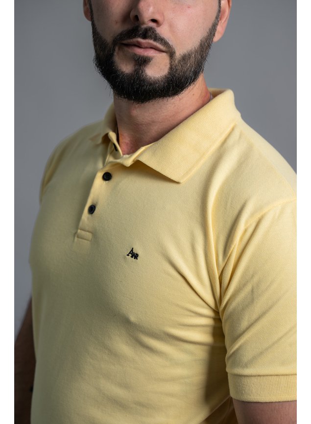 camisa polo amarelo claro anarhu