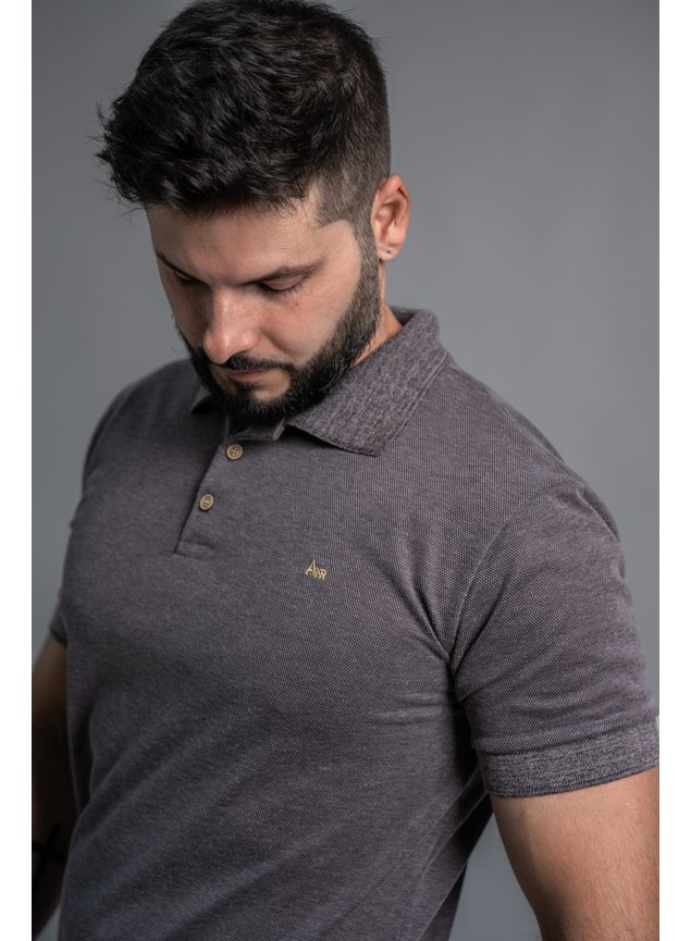 camisa polo estonada grafite anarhu