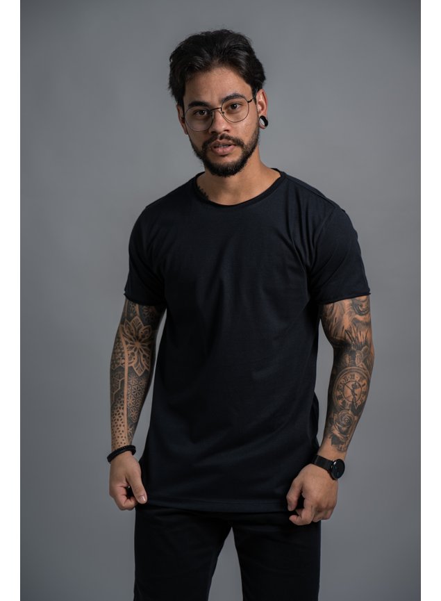 camiseta corte a fio preta anarhu 3