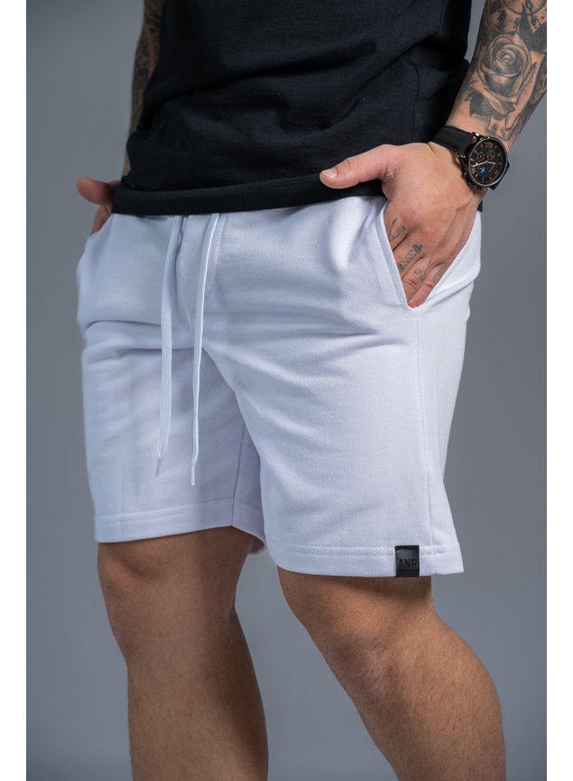 Bermuda Moletinho Masculina Branca Anarhu